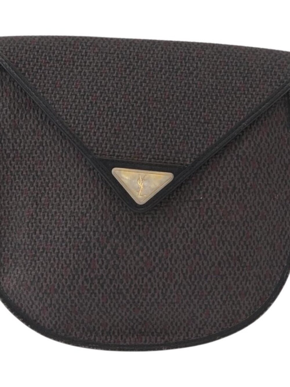 SAINT LAURENT Shoulder Bag Canvas Black Gold Auth 151616